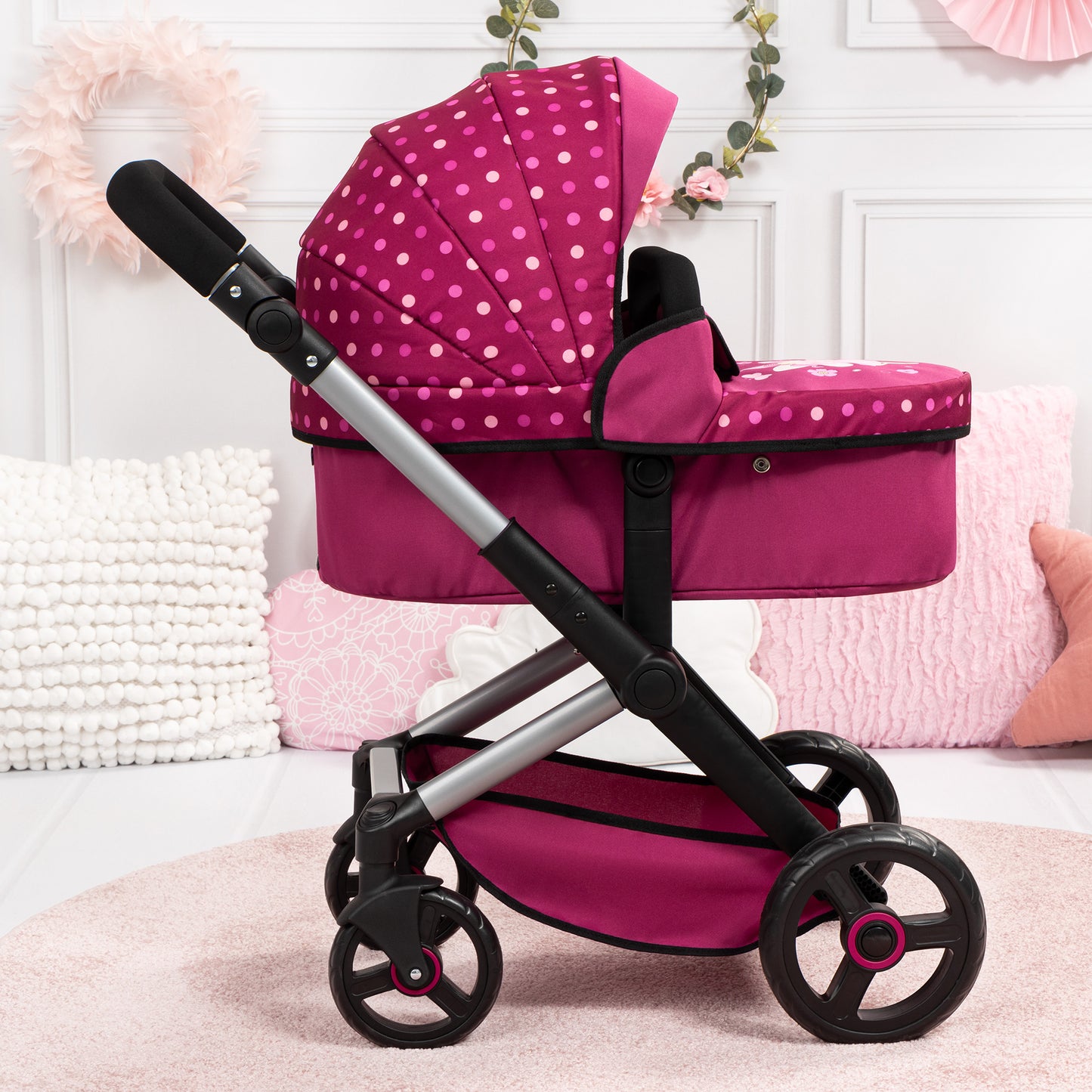 Bayer Design Doll Pram Xeo - Convertible Pushchair & Stroller, Stars Design, for 18" Dolls