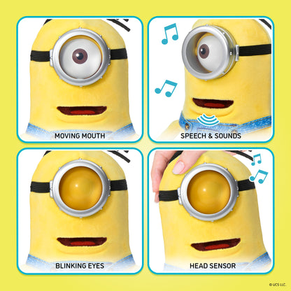 Minions Palm Puppetronic Dick toy with moving mouth, speech sounds, blinking eyes, and head sensor features