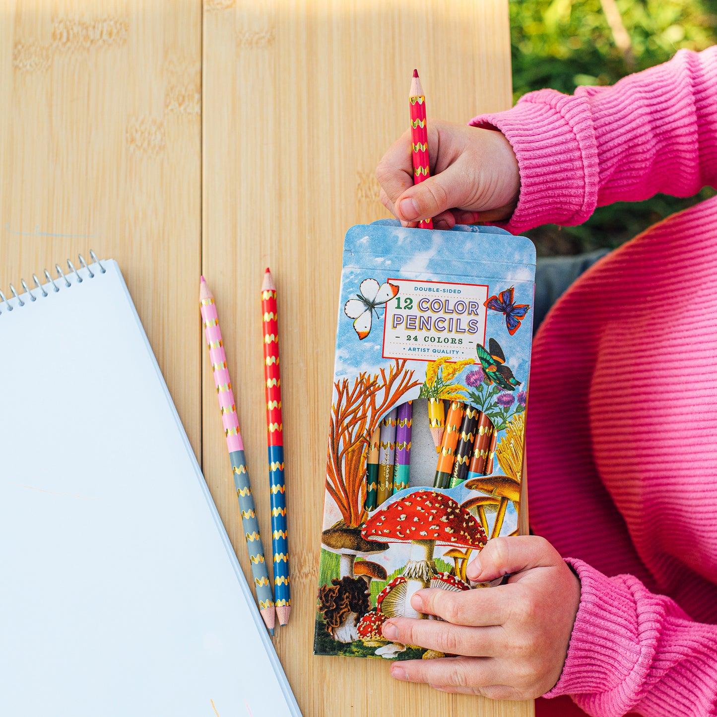 eeBoo Mushroom Double-Sided Color Pencils - 12pc Set