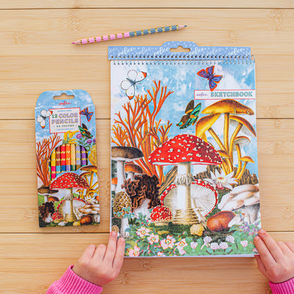 eeBoo Mushroom Double-Sided Color Pencils - 12pc Set
