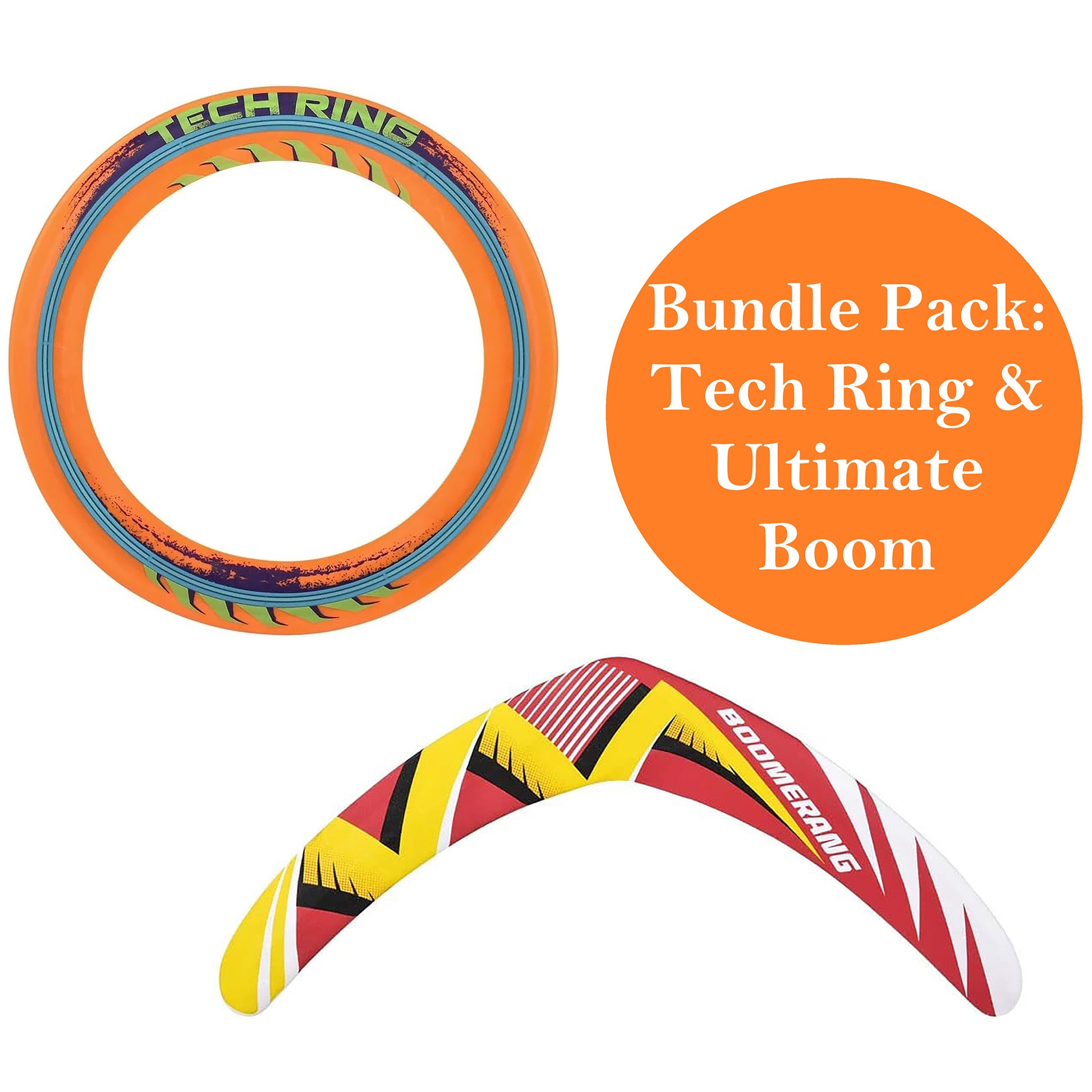 Ultimate Bundle with orange Tech Ring and red yellow boomerang toys