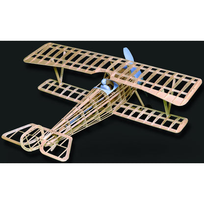 Guillow's Nieuport II WWI Fighter Plane Balsa Wood Model Kit with blue propellers