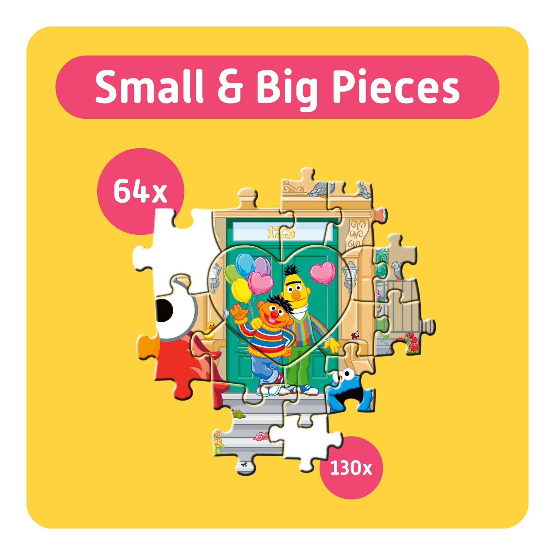 TEAMPUZZLE Sesame Street 194pc puzzle with 64 small and 130 large pieces for ages 4+