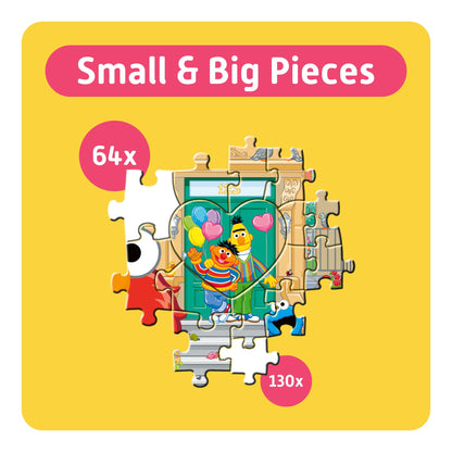 TEAMPUZZLE Sesame Street 194pc puzzle with 64 small and 130 large pieces for ages 4+