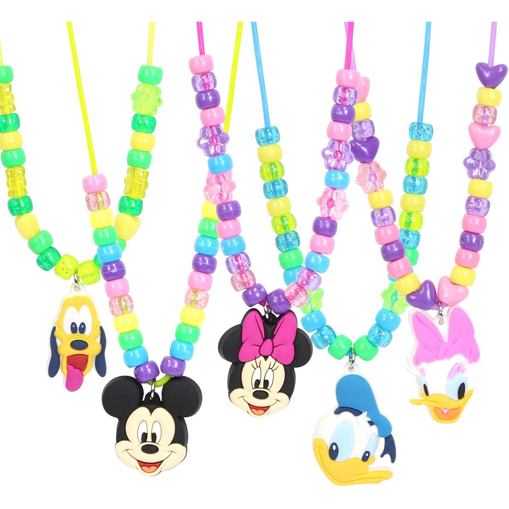 Minnie Mouse Necklace Activity Set with colorful beaded strands and Disney character charms