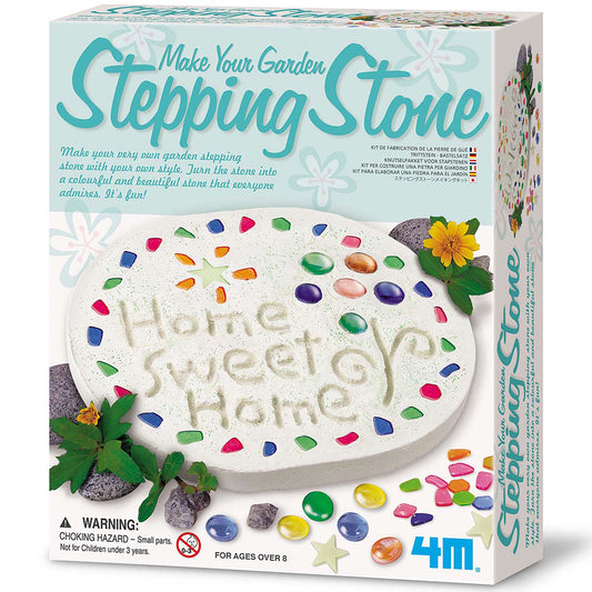 Make Your Garden Stepping Stone craft kit with colorful gems and Home Sweet Home design