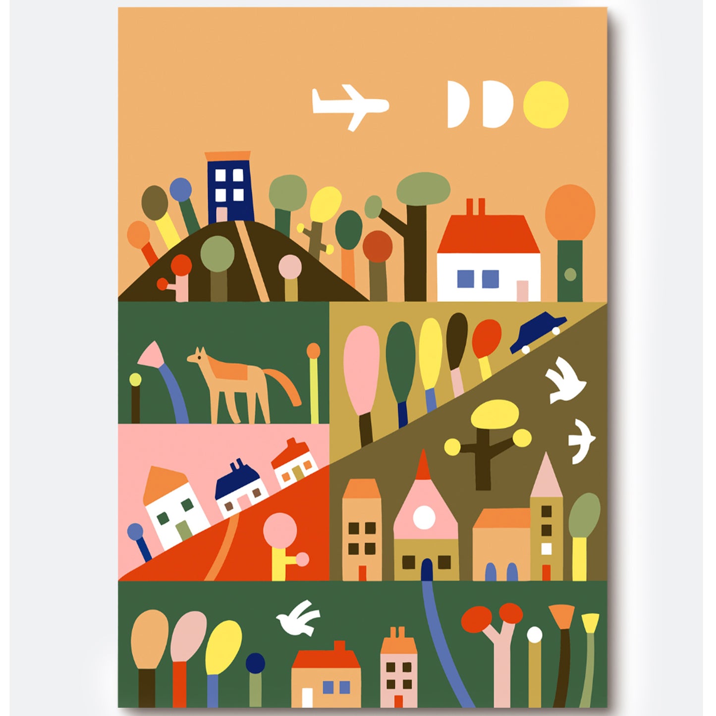 JOS Paint By Numbers Outside The City colorful illustration art kit