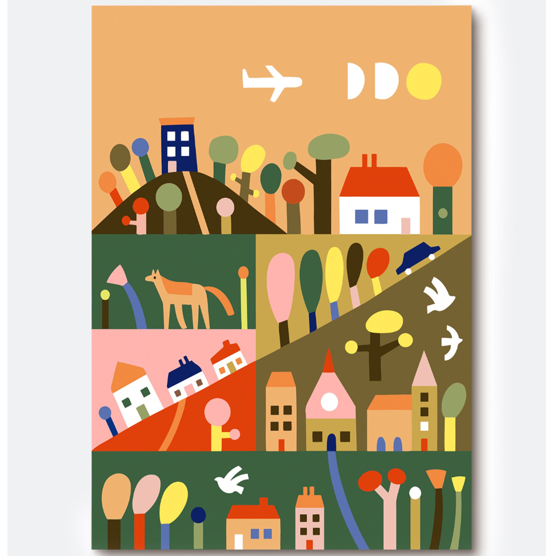 JOS Paint By Numbers Outside The City colorful illustration art kit