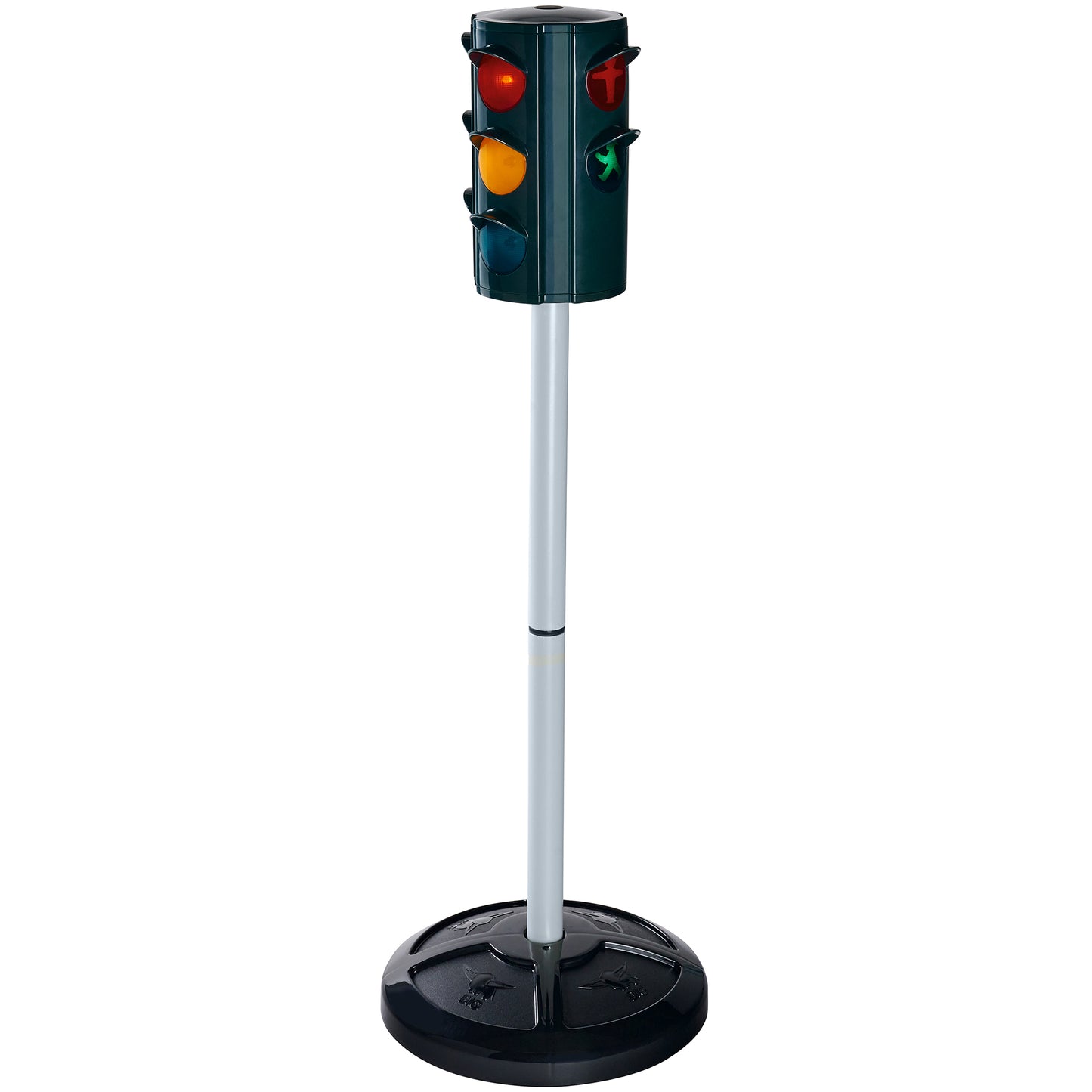 BIG Traffic Stoplight toy with red, yellow, and green lights on black pole base
