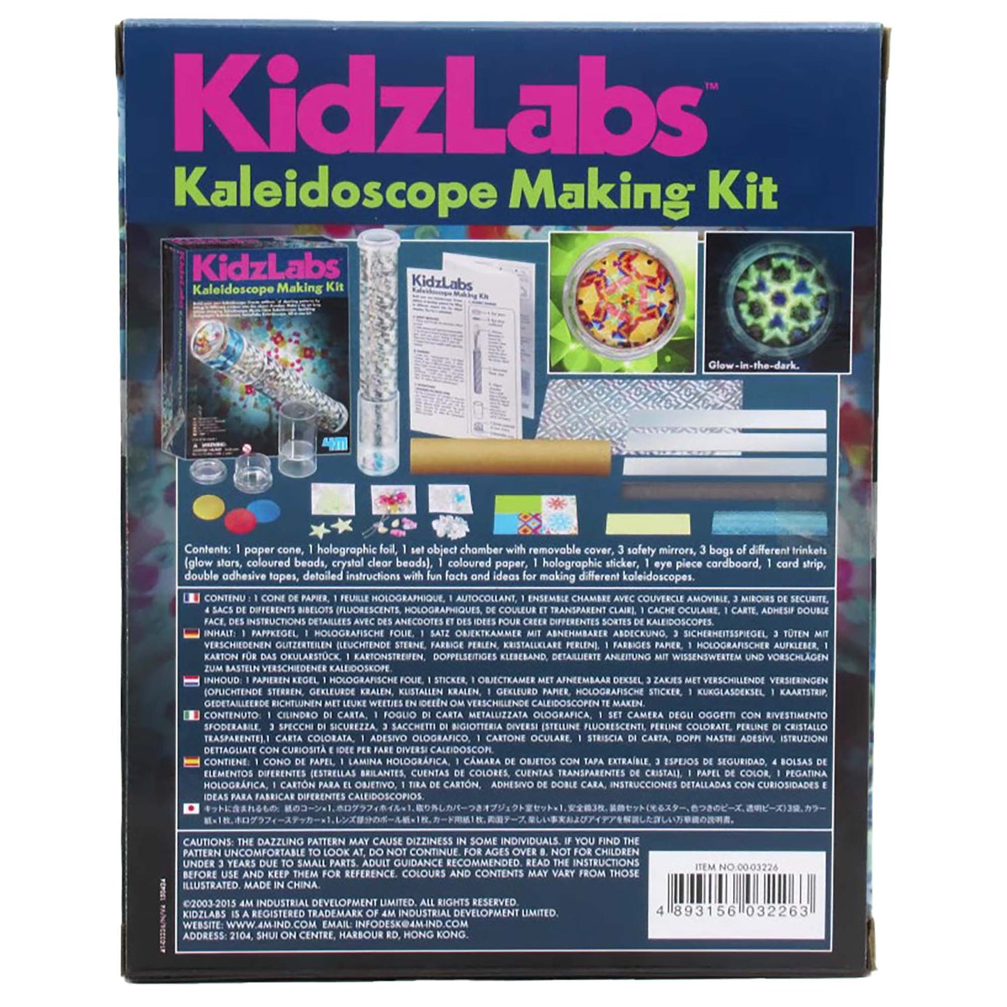 4M KidzLabs Kaleidoscope Making Kit - DIY Optical Light Toy, Mystic Glow