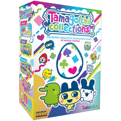 Tamagotchi Collections board game box featuring colorful characters, egg design, and game components for 2-4 players ...