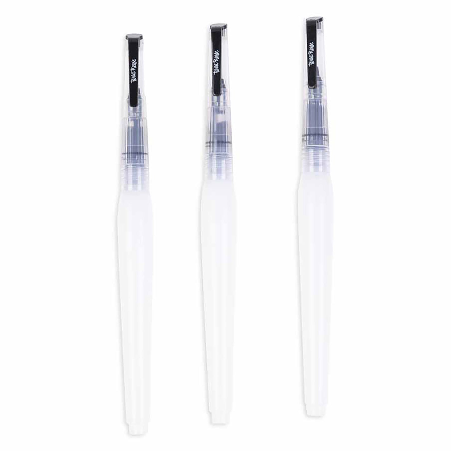 Brush Set: Water - 3pc with clear handles and black caps