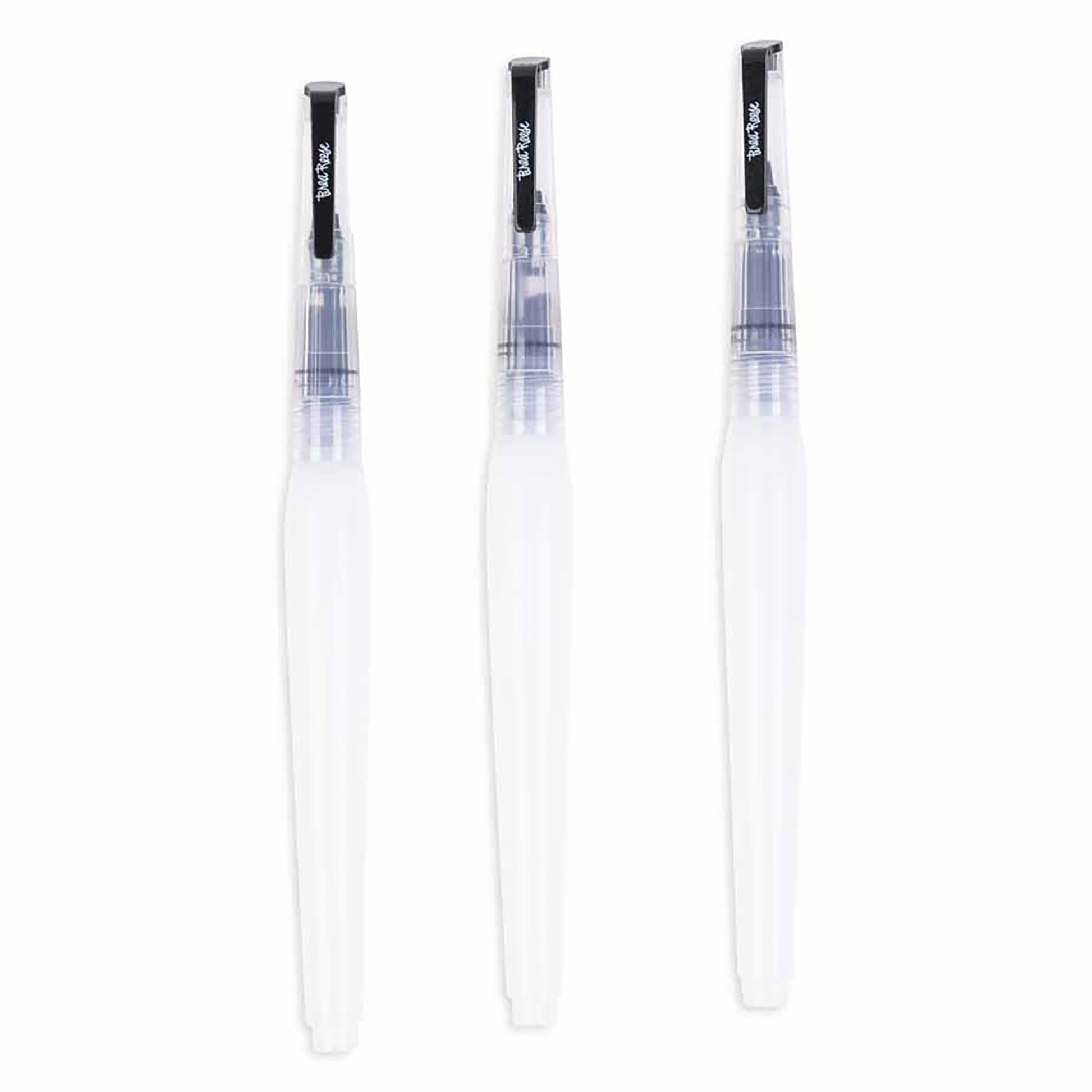 Brush Set: Water - 3pc with clear handles and black caps