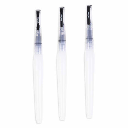 Brush Set: Water - 3pc with clear handles and black caps