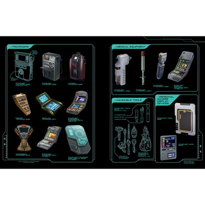 Star Trek Adventures Second Edition Technical Manual showing tricorders, medical equipment, handheld tools, and perso...