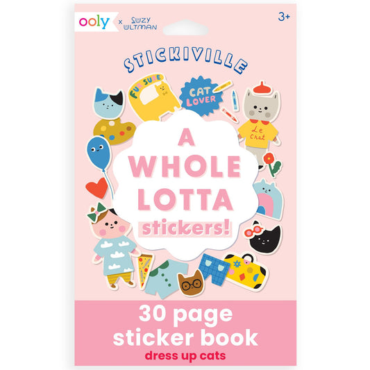 Stickiville A Whole Lotta Stickers Dress Up Cats 30-page sticker book with colorful cat characters