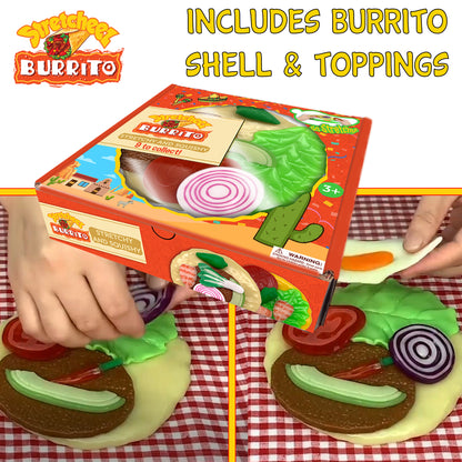 Stretcheez Burrito - Surprise Toppings Stretchy Toy Food Set, Roleplay Age 3+