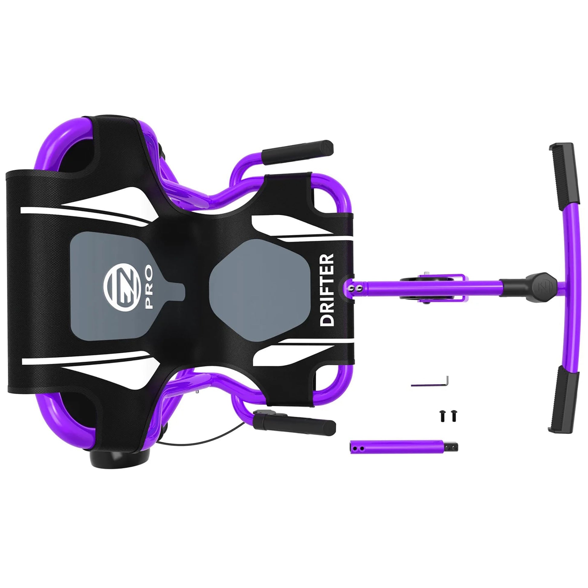 EzyRoller Drifter Pro X purple ride-on toy with steering bar and drifting wheels