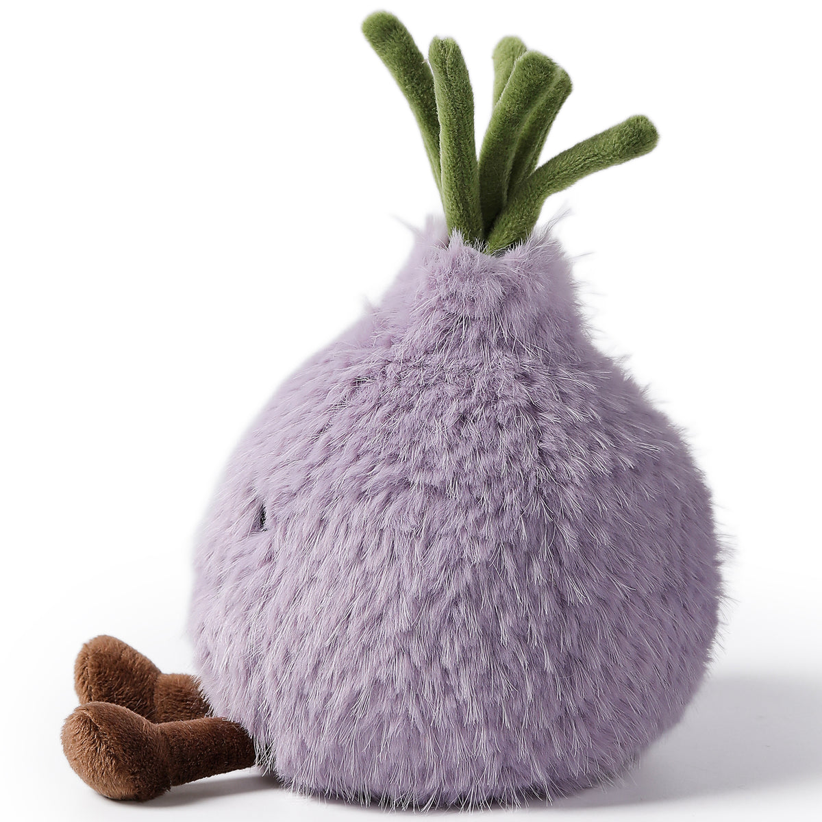MCHUGS Gourmet Series Tearful Onion Plush 7-Inch with purple body, green stem, and brown feet