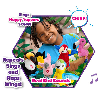 Happy Yappers Interactive Birds 2 Pack: Cockatoo & Blue Parrot
