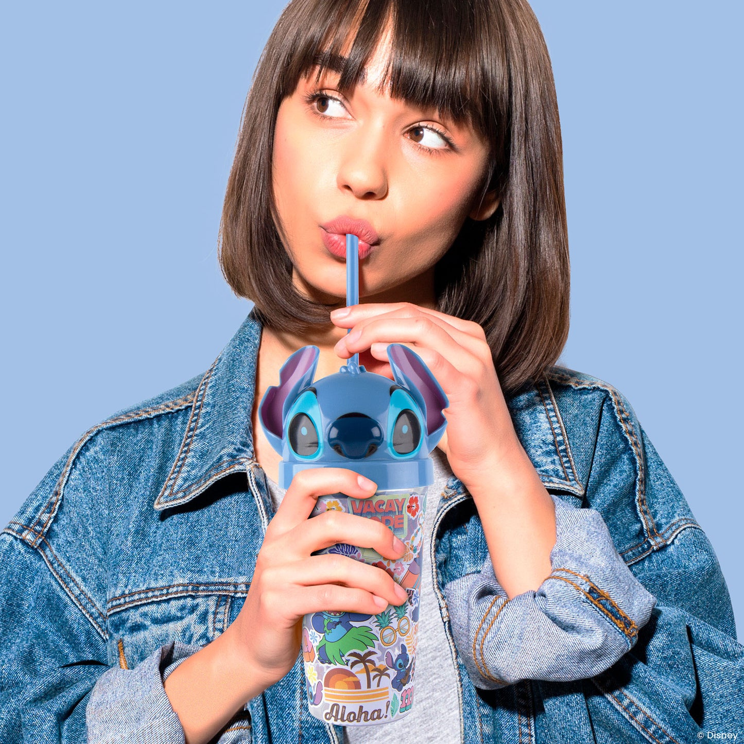 Disney Stitch DIY Tumbler Design Kit with blue character cup and decorative stickers