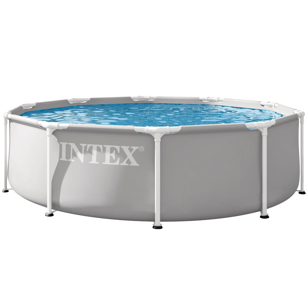 Intex Prism Frame Premium Pool Set 10'x30" gray and white above-ground swimming pool
