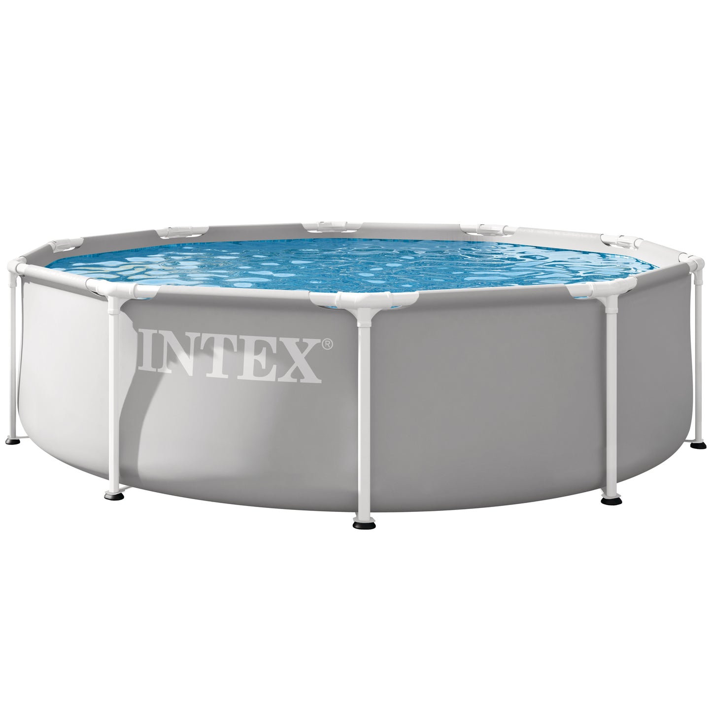 Intex Prism Frame Premium Pool Set 10'x30" gray and white above-ground swimming pool