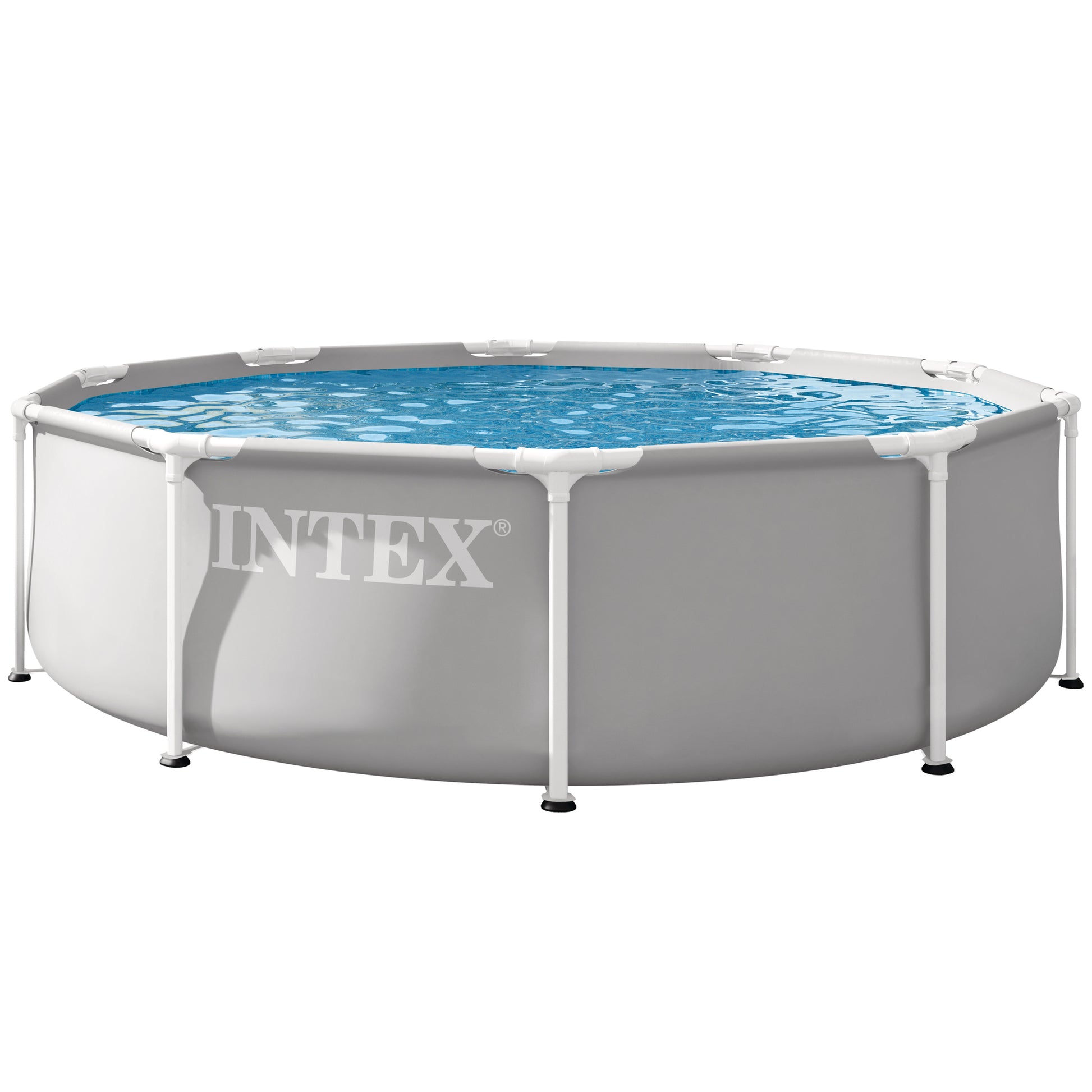 Intex Prism Frame Premium Pool Set 10'x30" gray and white above-ground swimming pool