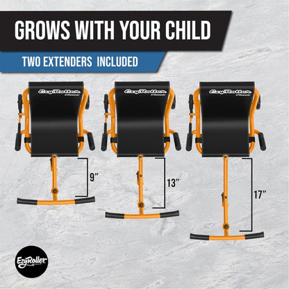EzyRoller Classic GoMango Orange with two extenders showing growth stages