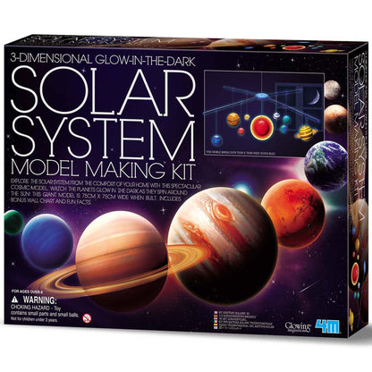 4M Solar System Model Making Kit with glow-in-the-dark 3D planets and mobile
