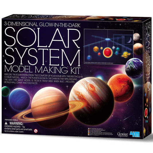4M Solar System Model Making Kit with glow-in-the-dark 3D planets and mobile