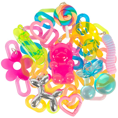 Chunky Charms & Chains So Rad colorful charm bracelet with rainbow charms and accessories