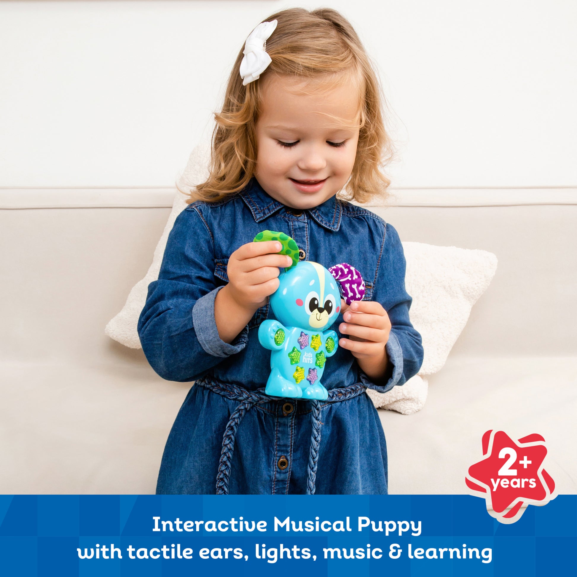 Kids Hits Musical Puppy blue interactive toy with lights and sounds for toddlers