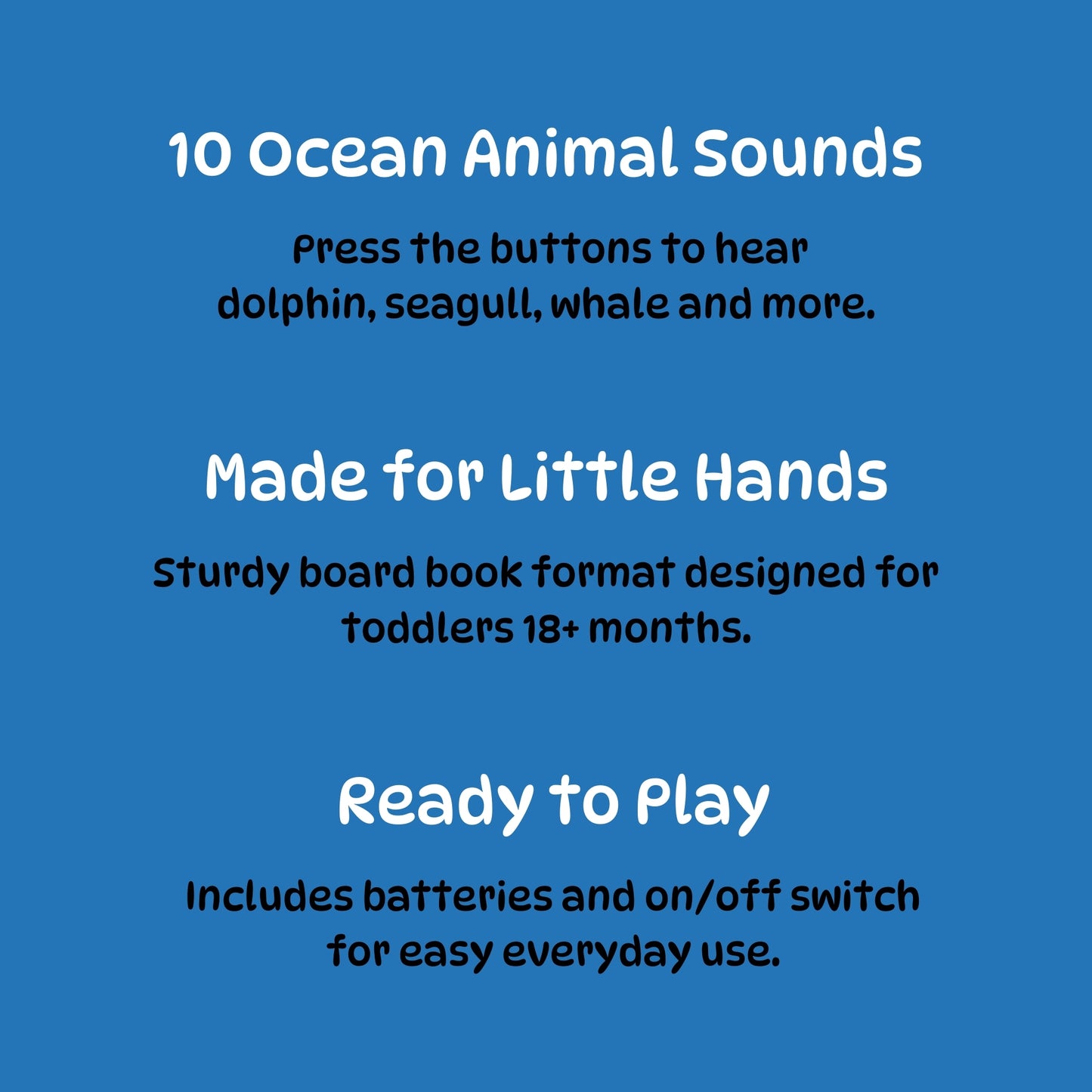 Listen & Discover Book - The Sea interactive sound book with blue cover for toddlers