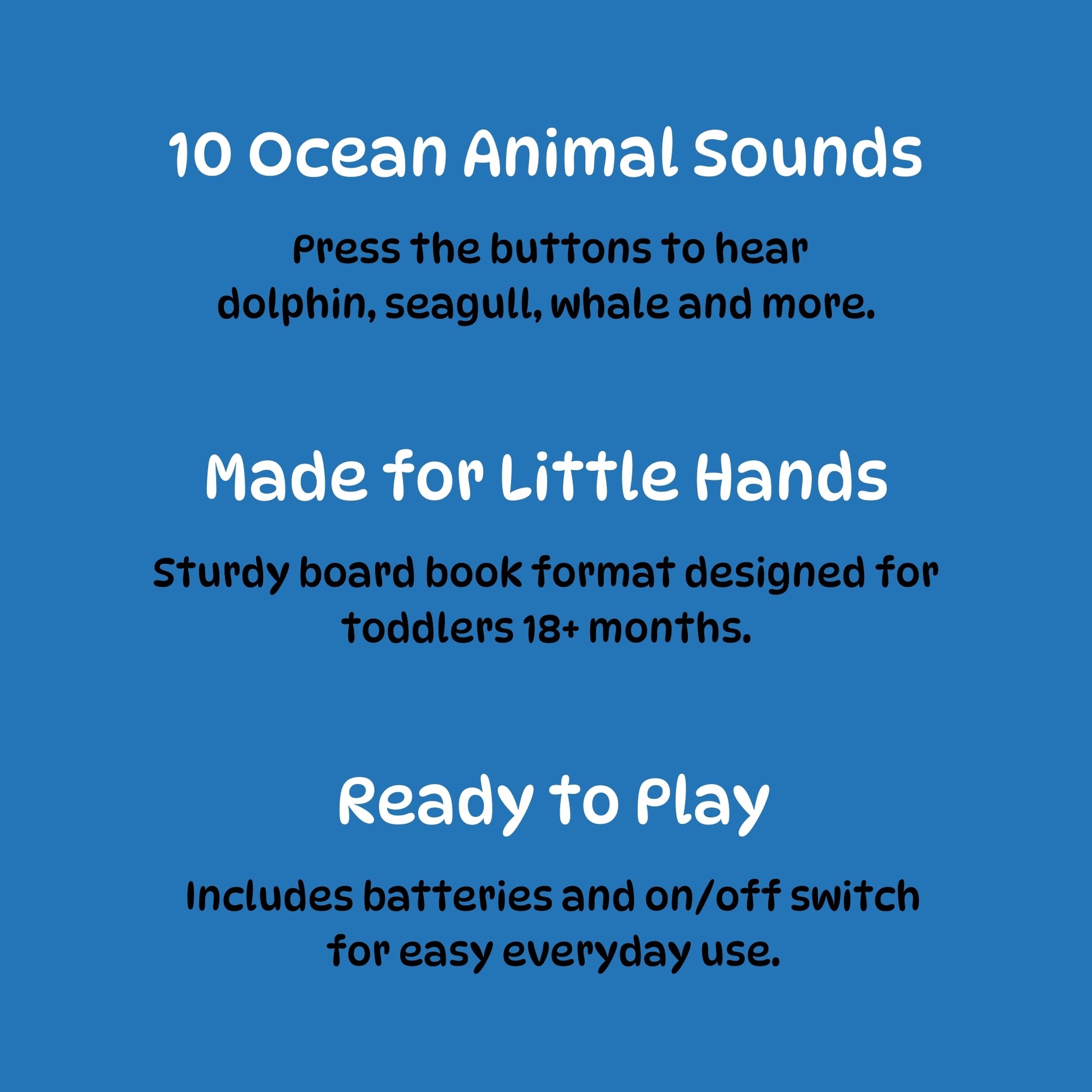 Listen & Discover Book - The Sea interactive sound book with blue cover for toddlers