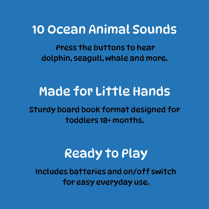 Listen & Discover Book - The Sea interactive sound book with blue cover for toddlers