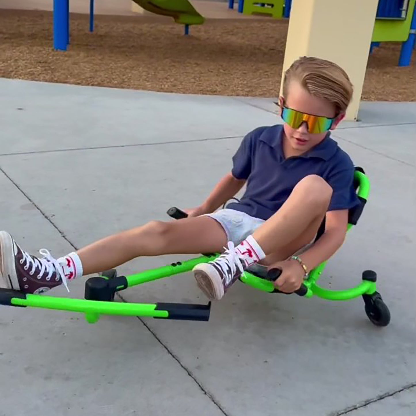 EzyRoller Spinner Ride-On Scooter - Lime Green - Pedal-Free Twist on Fun for Kids & Teens