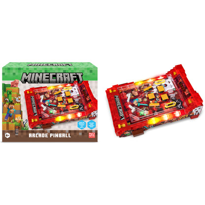 Minecraft Arcade Pinball Nether red electronic game with lights and flippers