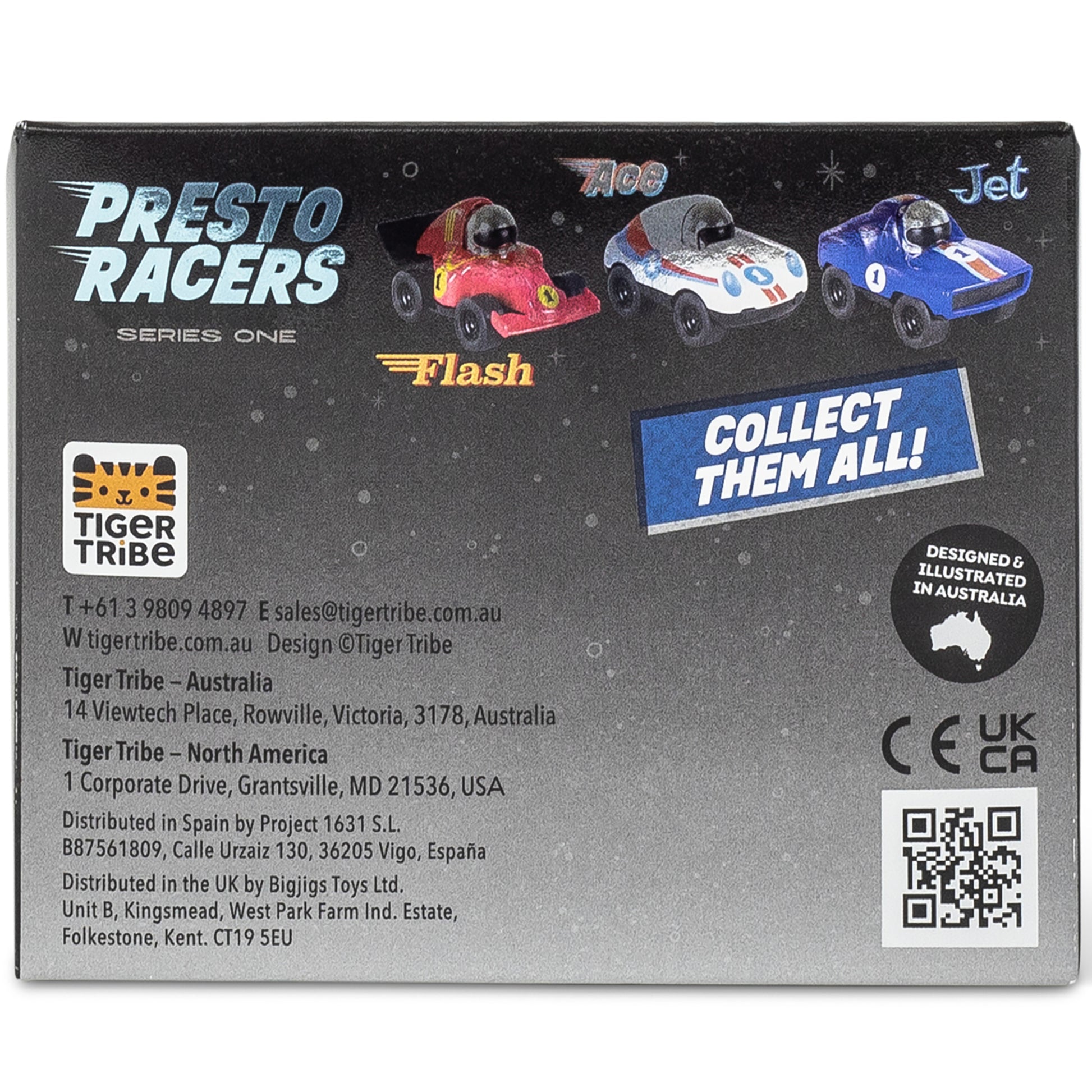 Tiger Tribe Presto Racers blue jet die-cast toy car with press-down turbo action