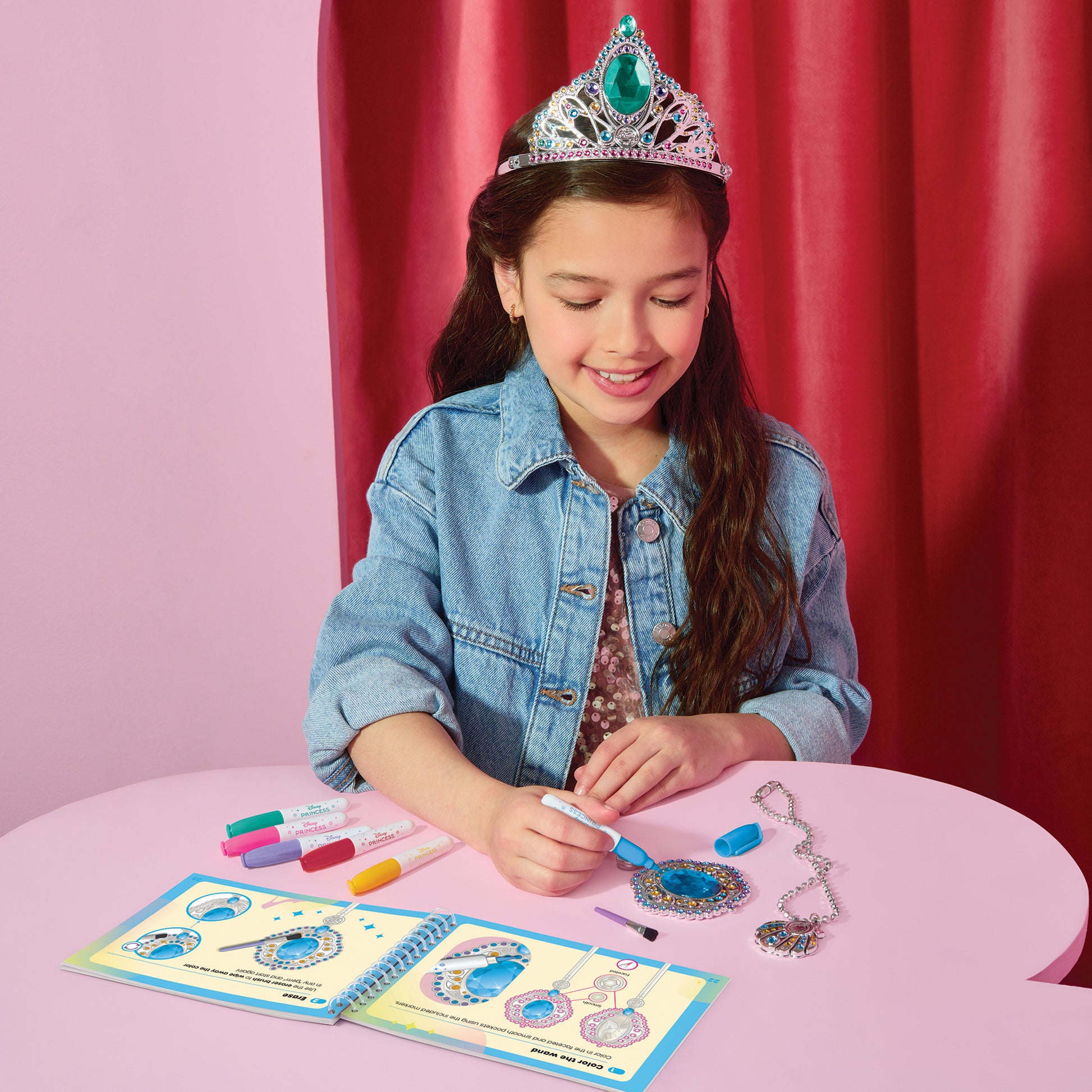 Doodle Gems Disney Princess activity set with tiara, necklace, wand crafts and coloring book