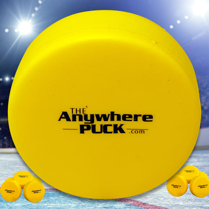Anywhere Sports The Anywhere Puck 6-Pack Yellow Foam Hockey Training Set for Kids