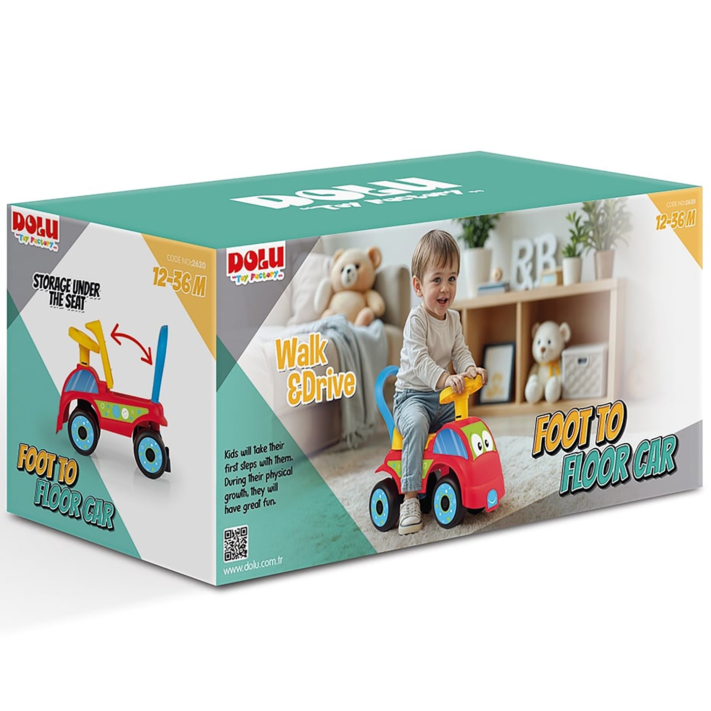 Dolu - Walk & Drive - Adventure Ride-On Toy Vehicle - Red & Blue