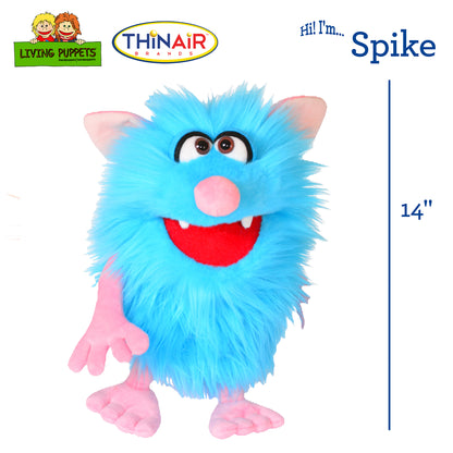 Living Puppets Hand-Made Spike the Blue Monster - 14" Plush Puppet