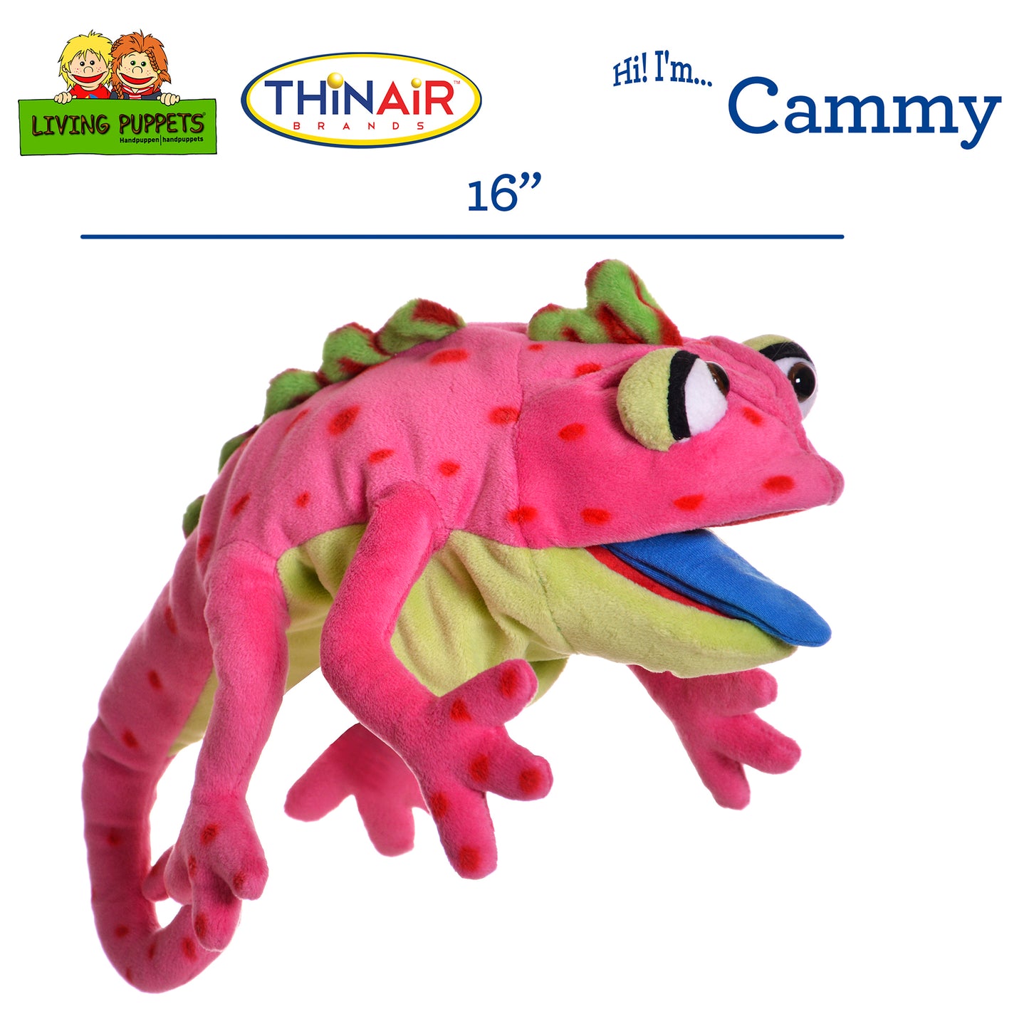 Living Puppets Cammy The Pink Chameleon - 16" Plush Hand Puppet