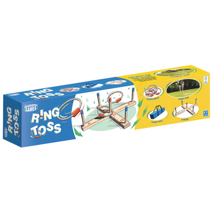 Grasshopper Games Classic Ring Toss Wood Game Set with Carrying Bag - Ages 3+