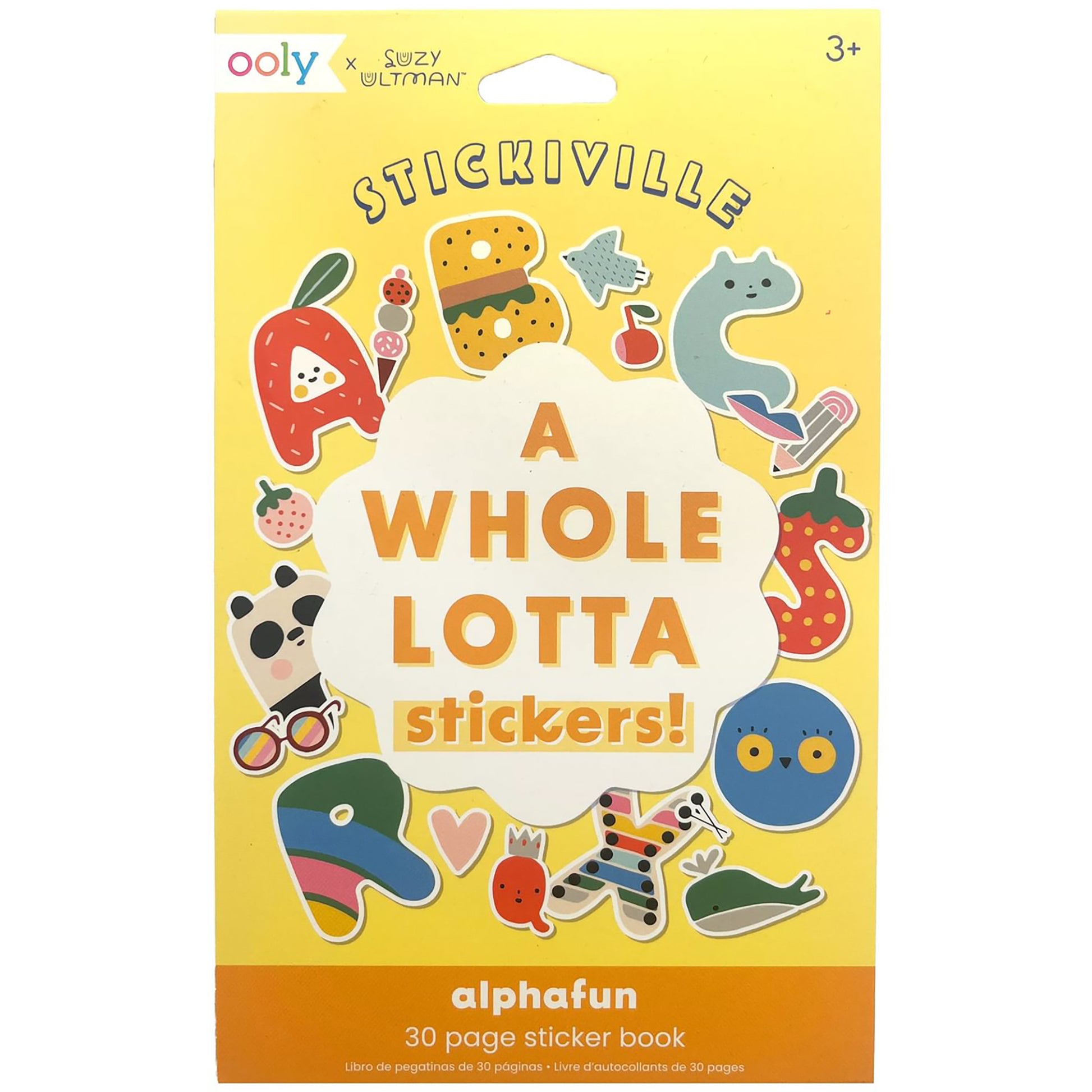 Stickiville A Whole Lotta Stickers Alpha-Fun 30-page sticker book with colorful food and animal designs