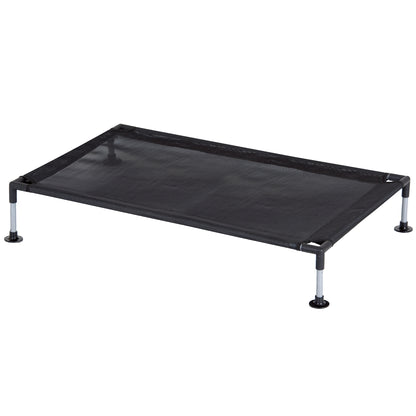 My Duque COOLA Pet Bed Large black dog lounger with elevated mesh surface