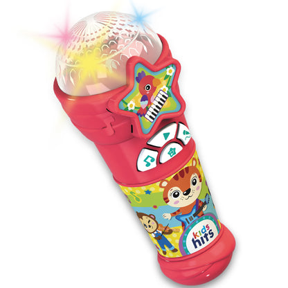 Kids Hits red light-up microphone toy with colorful musical design for toddlers
