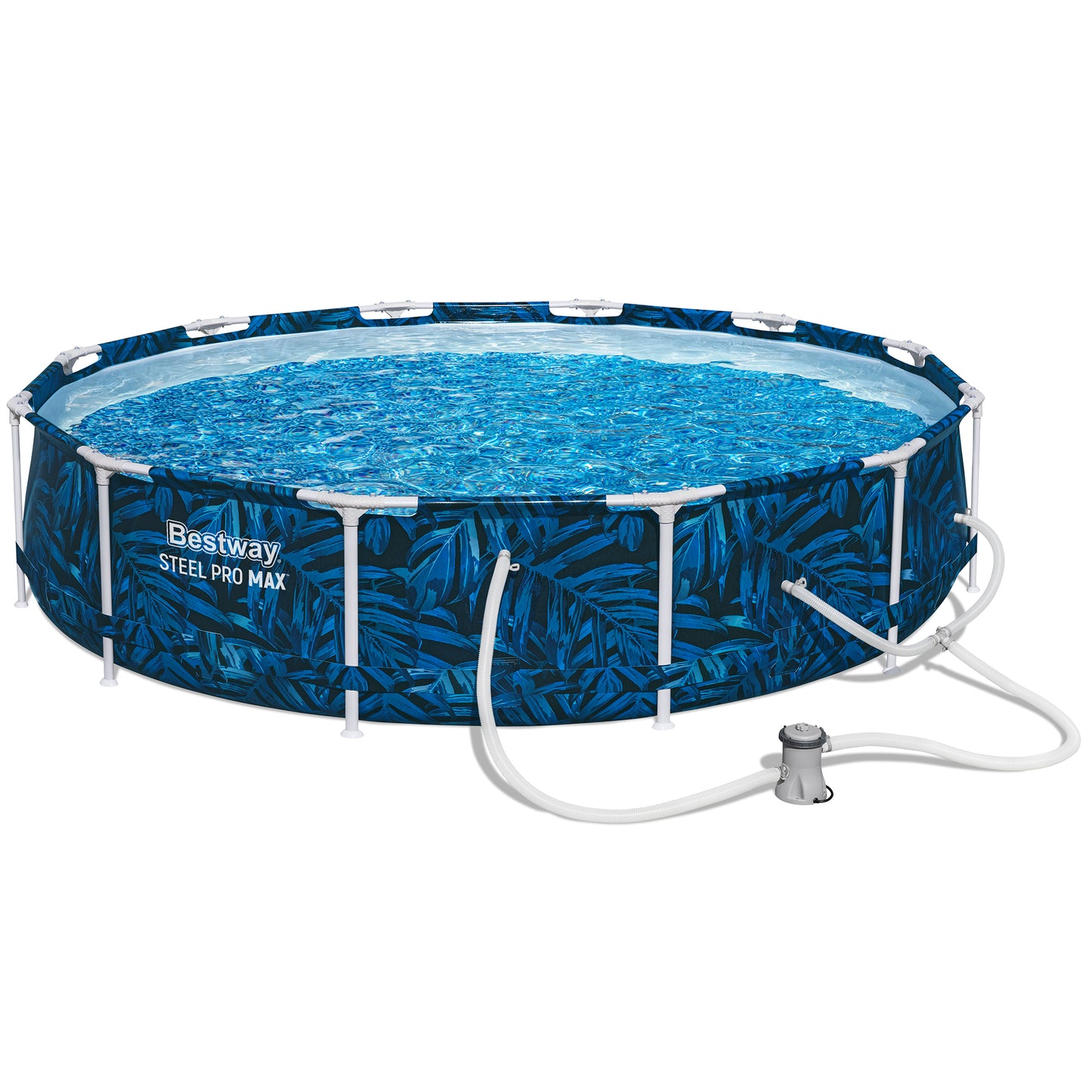 Bestway Steel Pro MAX 12'x30" tropical blue round above-ground pool set with filter pump