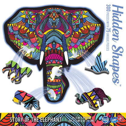 Hidden Shapes Elephant Jigsaw Puzzle - 300 pc